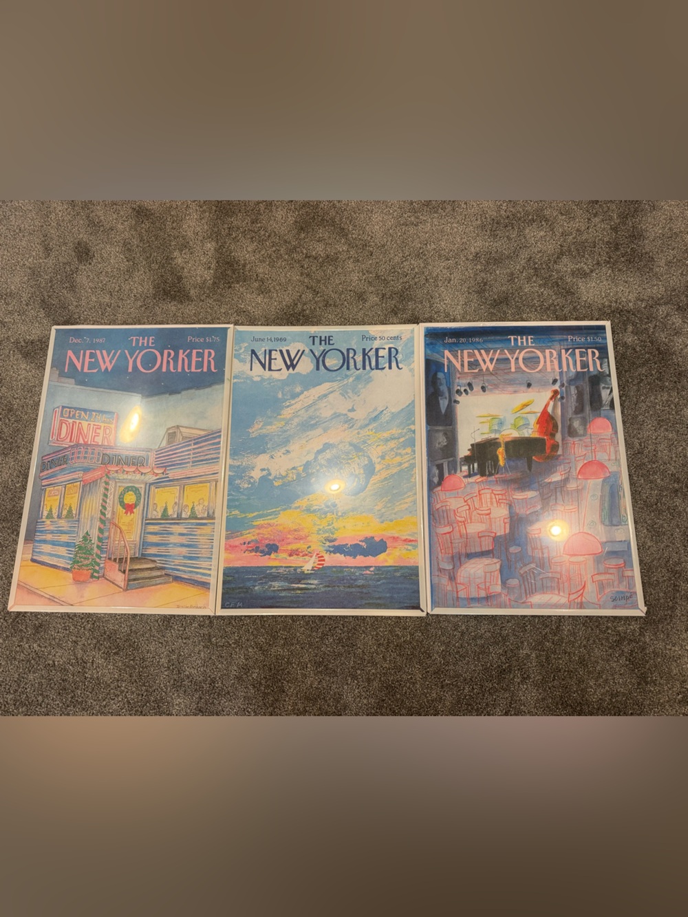 The New Yorker Cover Art Prints - Blue and Pink Trio
